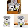 Plush Dog Toy Milk Tea Schnauzer Cartoon Plush Gift For Kids And Adults