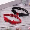 Halloween Devil Bat Wing Choker Necklace, Leather Bat Choker, Leather Collar Necklace for Women Halloween Cosplay