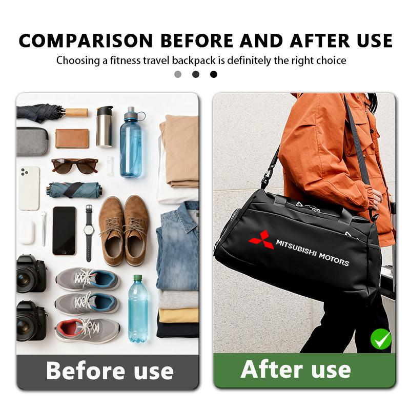 Car Logo Oxford Waterproof Travel Bags Hand Luggage Duffle Fitness Bag For Mitsubishi Outlander Lancer L200 ASX Pajero Grandis