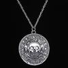 Pirates Of The Caribbean Aztec Gold Color Coin Necklace Retro Skull Pendant Punk Hip Hop Necklace