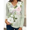 Fashion Women's V-Neck Long Sleeve 3D Casual Color Printing Casual Long Sleeve V-Neck T-Shirt