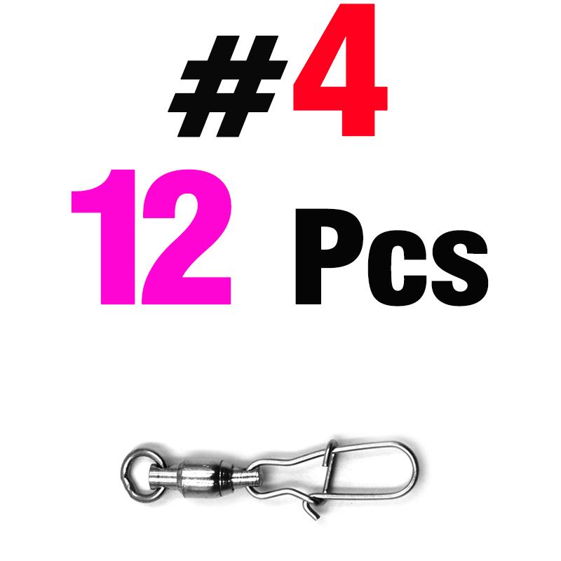 MNFT 12Pcs Stainless Steel Snap Swivel Fishing Accessories Solid Ring Terminal Tackles Connector Rig 0 # -8 # Optional