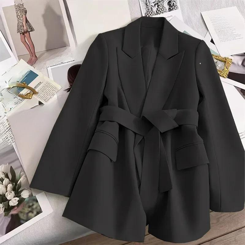 Long Sleeve Coats Pocket Jacket Office Lady Trendy Outerwears Loose Solid Elegant Blazer Fall Clothes New Products Streetwears