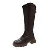 2024 V-Neck Women's Riding Boots: Knee-High with Thick Sole for Heightening & Slimming.