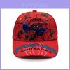 Boné infantil de beisebol com estampa do Homem-Aranha, aba curta, ideal para uso interno e externo no verão.