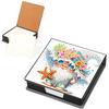 5D DIY PU Diamond Painting Notecard Box with 160 Sheets Paper Gem Art Sticky Note Holder Diamond Art Note Box for Home Office