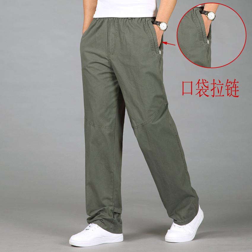 Pure Cotton Pants Men's Fat Casual Pants Men's Large Size Overalls Men's Large Size Casual Pants Men's