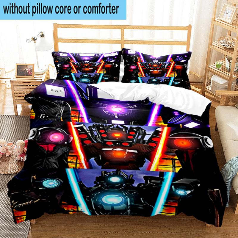 3PCS Cameraman robot 3pcs Bedding,Including 3PCS Duvet Cover And 2pcs Pillowcases Perfect for Christmas,Ideal for Bedroom, Dormitory