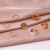 Ring, Fashion Pearl Opening Hollow Butterfly Drip Oil 7-Piece Ring Women