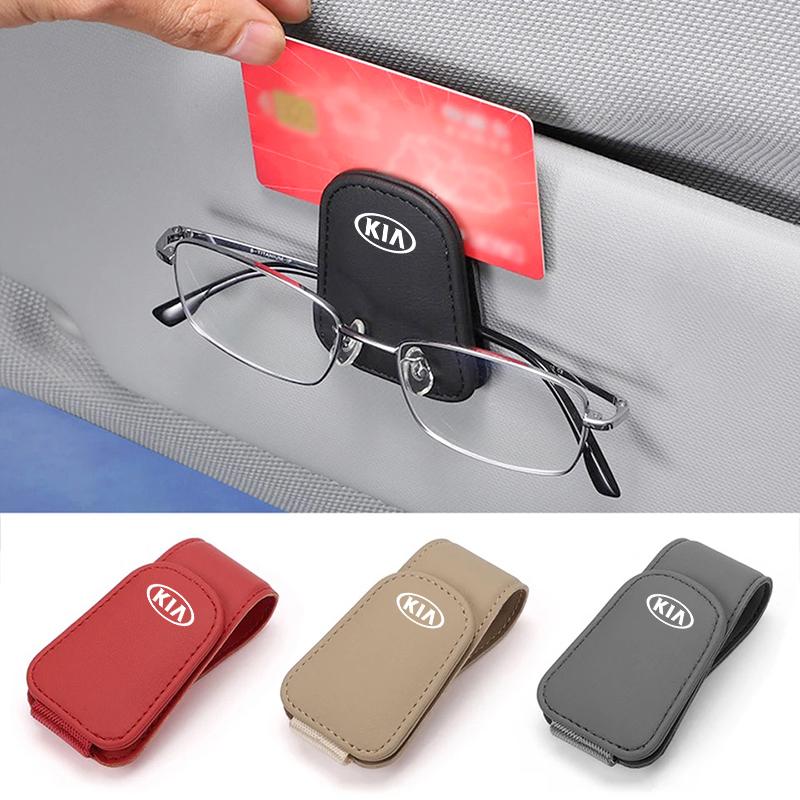 Car Leathers Glasses Clip Sun Visor Sunglasses Card Box For Kia Sportage Ceed Picanto Rio ProCeed Forte K7 K5 K8 K3 K9 Morning BK7