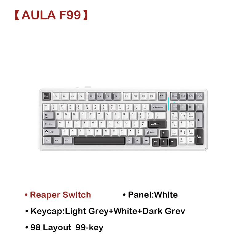 Aula F99/F99Pro Custom Mechanical Keyboard Gasket Structure Full Key Hot Swappable Wired Bluetooth Wireless Tri Mode OfficeEspor