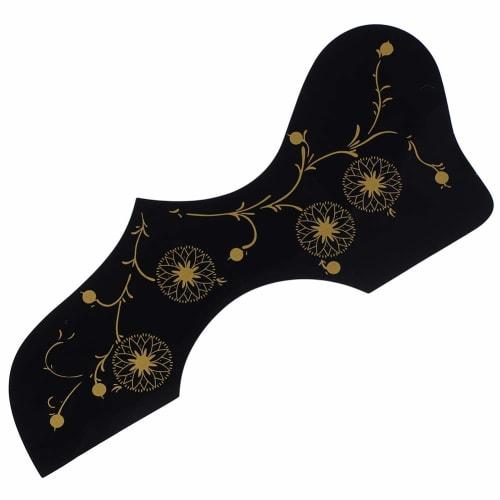Self-Adhesive Folk Guitar Pickguard Accessories Pickguard Scratch Plate for Acoustic Guitar Bass Violin Black and White Pattern (Black Pattern)