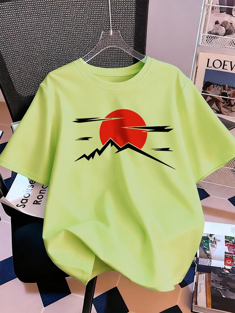 Japanese Harajuku Sun Prints Short Sleeve TShirts Women Cotton Summer Tee Shirts Soft Loose ONeck Tops Casual Womans Clothes