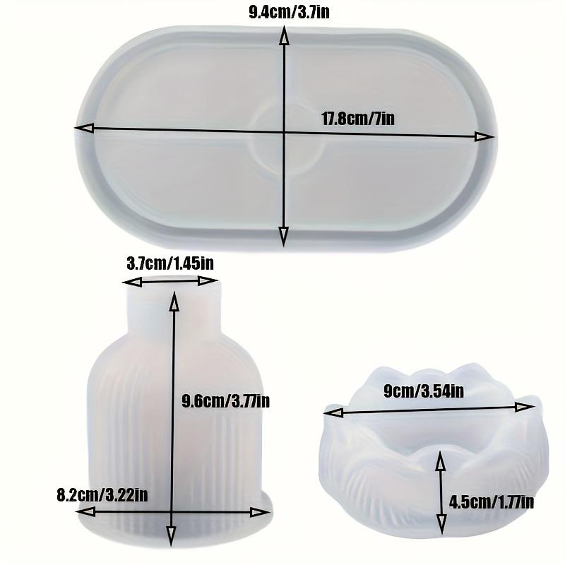 Lotus Striped Vase Tray Silicone Mold Set DIY Epoxy Resin Plaster Mold for Flower Arrangement Aroma Clay Craft Home Decoration