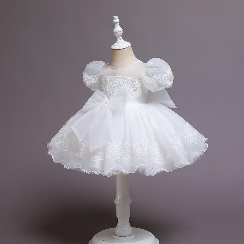 Popular Baby Girls' First Birthday & Wedding Flower Princess Dress for Piano Performance