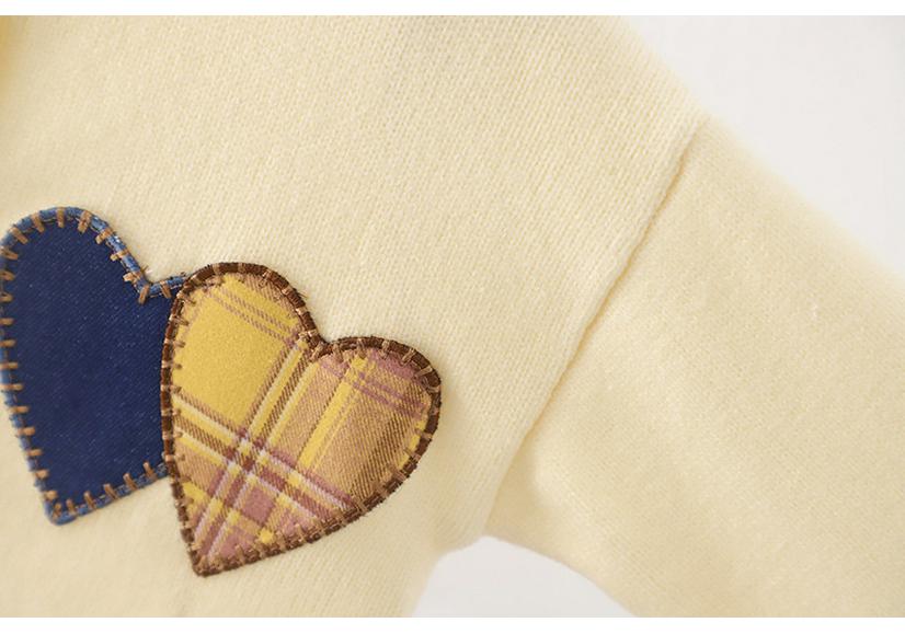 2025 Spring Heart Pattern Sweater for Girls - Versatile Knitwear for Kids