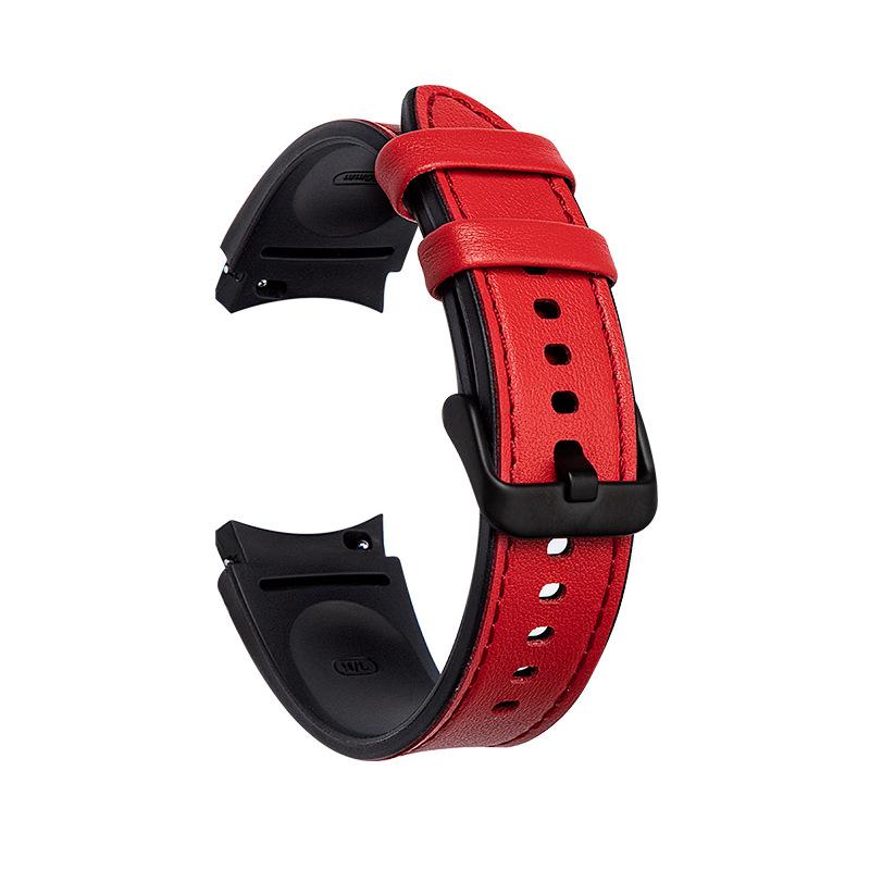 Silikonový kožený řemínek pro Samsung Galaxy Watch 7/6/5/4 Watch Classic Chytré hodinky Řemínky
