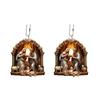 2pcs Acrylic Wall Decors Smooth Surfaces Nativity Scene Pendant Easy To Clean For Stylish Indoor Environment Accessories