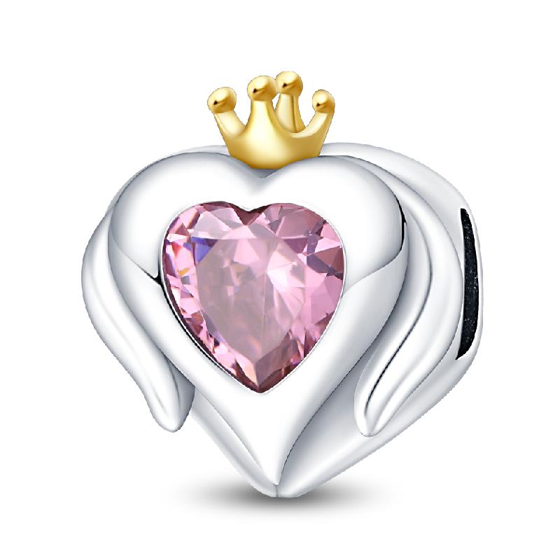 925 Silver Valentine's Day Love Pink Series Beads Suitable For Pan Bracelet Diy Anniversary Jewelry Gift