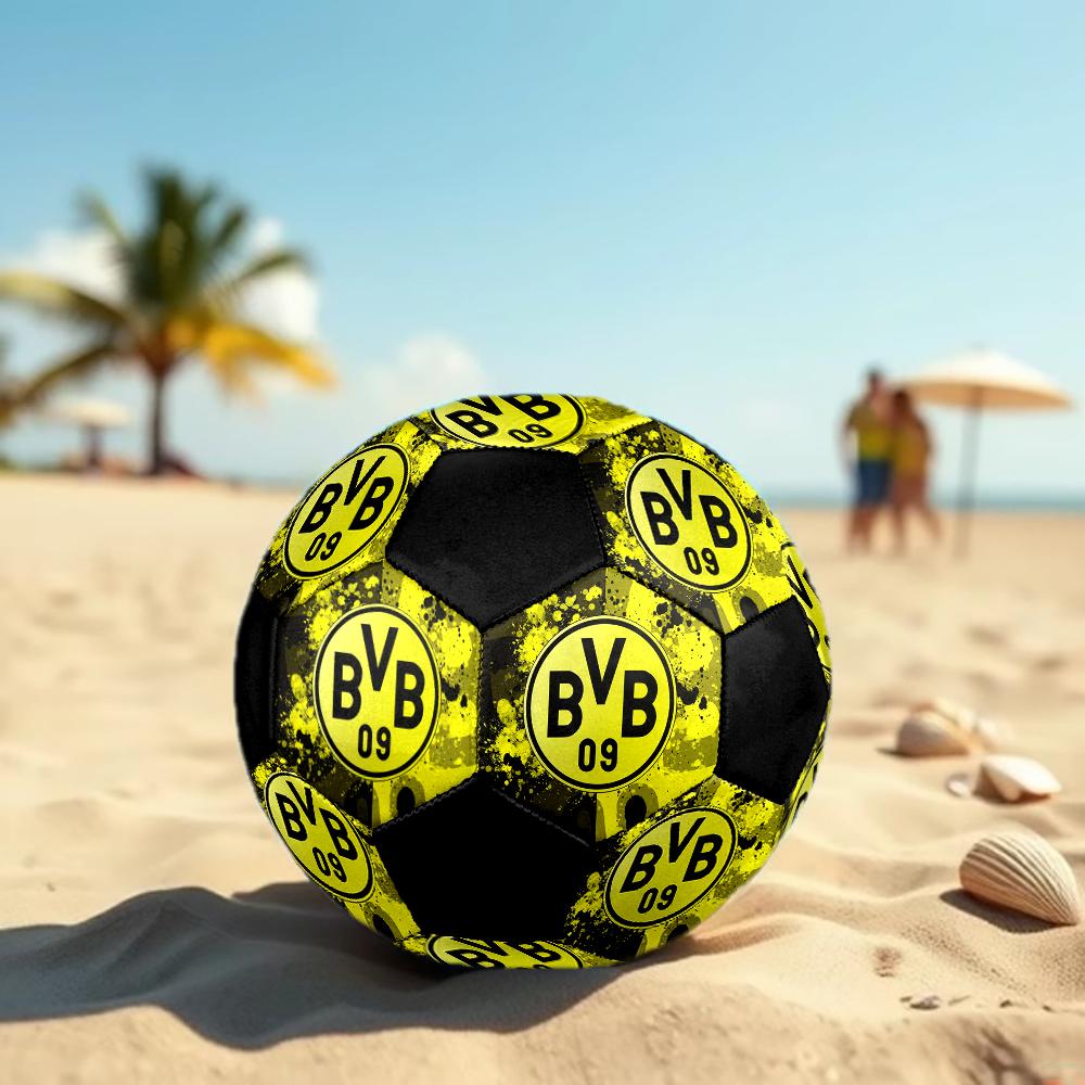 SIZE 5 Borussia Dortmund Soccer Ball Colorful All Ages Machine Stitched PVC Competition Ready Durable High-Bounce