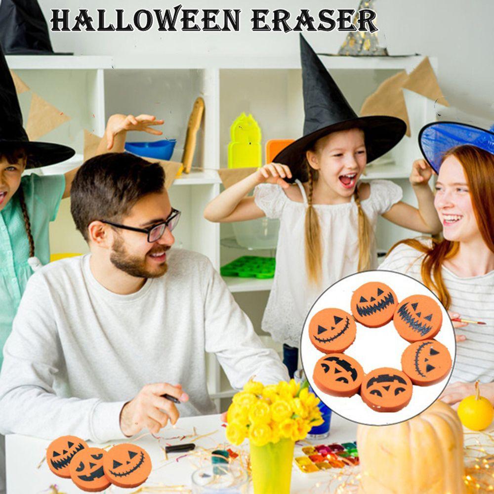 School Without Leaving Any Trace Pumpkin Eraser Correction Supplies Pencil Rubber Halloween Eraser