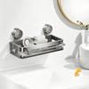 Bathroom Suction Cup Shower Shelf Punch-Free Shower Storage Organizer Multifunctional Wall-Mounted Vanity Storage Rack