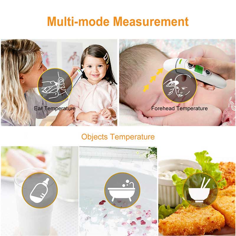 Easy to Use 2 in 1 Mode 1 Second Fast Result Fsa Hsa Eligible No-touch Accurate Baby Thermometer with Fever Alarm for Adult Kids