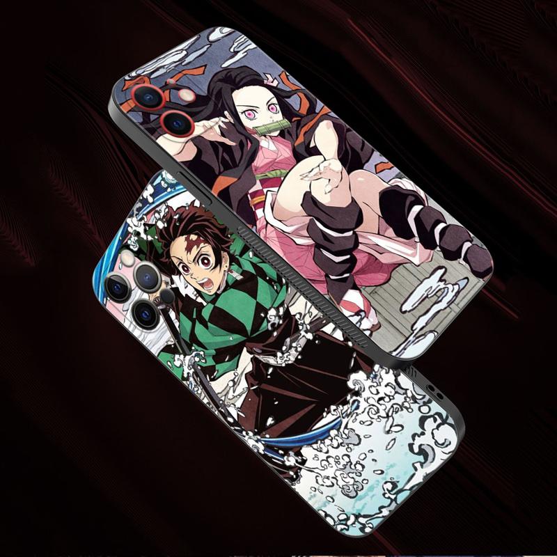 Telefon Shell Für Apple Iphone 14 13 12 11 Pro Max 13 12 Mini Xs Max Xr X 7 8 6 6s Plus Fall Anime Dämon Slayer Nezuko Tanjirou
