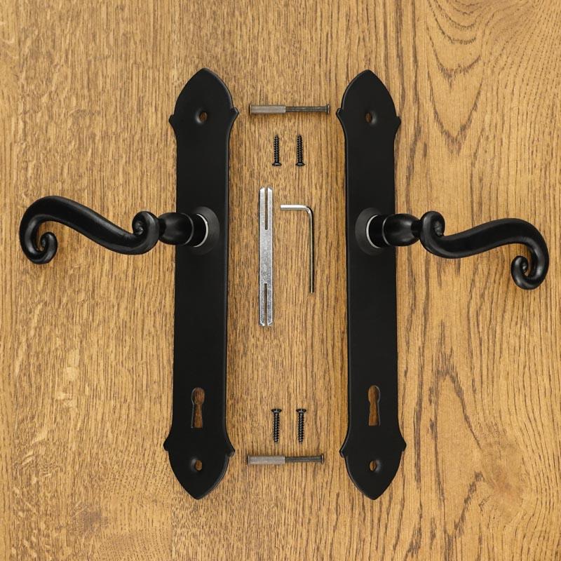 MALTA door handle with key plate 90mm BLACK