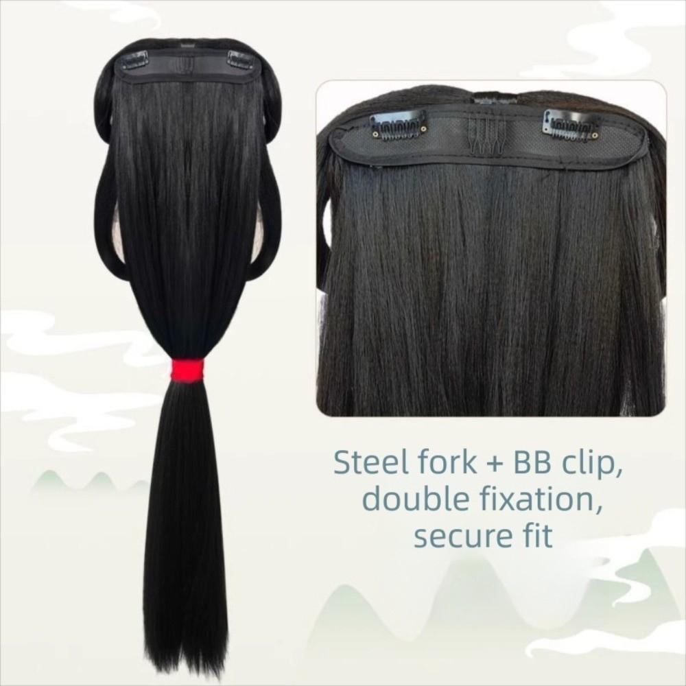 Traditional Chinese Ancient Wig Long Straight Hanfu Wig Headband Warring States Robe