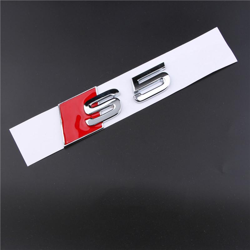 3D Metal Badge Stickers For S2 S line S3 S4 S5 S6 S7 S8 RS3 RS4 RS5 RS6 RS7 RS8 Car Logo Emblem Trunk Decoration Accessories AX2s38