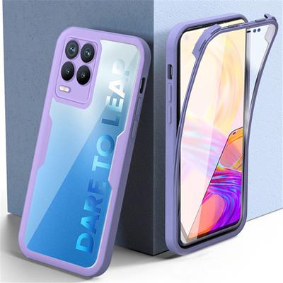 366 Priehľadný dvojdielny kryt na celé telo pre OPPO Realme C21Y C25Y C21 9 9i 8 8i 7 6 Pro A54 A74 A94 A55 A33 A53 A52 A72 A92 4G 5G Fólia na displej Predný Zadný Kryt
