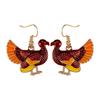 12 Styles Turkey Collection Drop Earrings Colorful Enamel Ear Stud For Women Gilrs Thanksgiving Day Party Jewelry Festival Gift