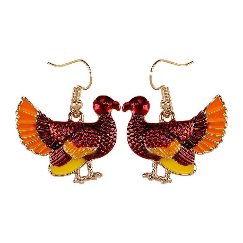 12 Styles Turkey Collection Drop Earrings Colorful Enamel Ear Stud For Women Gilrs Thanksgiving Day Party Jewelry Festival Gift