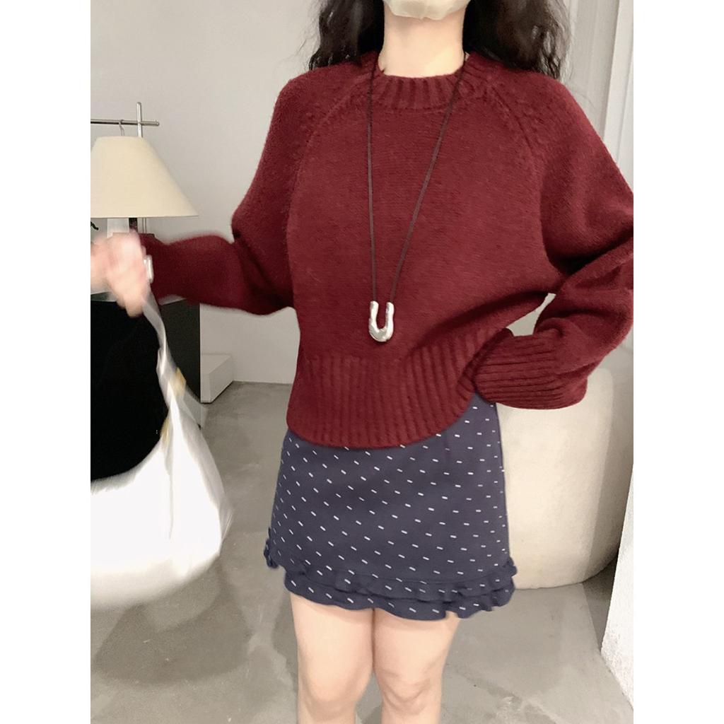 Ladies, Raglan Sleeves, Knitwear, Front Shoulder, Sweater, Long Sleeved, Warm Top