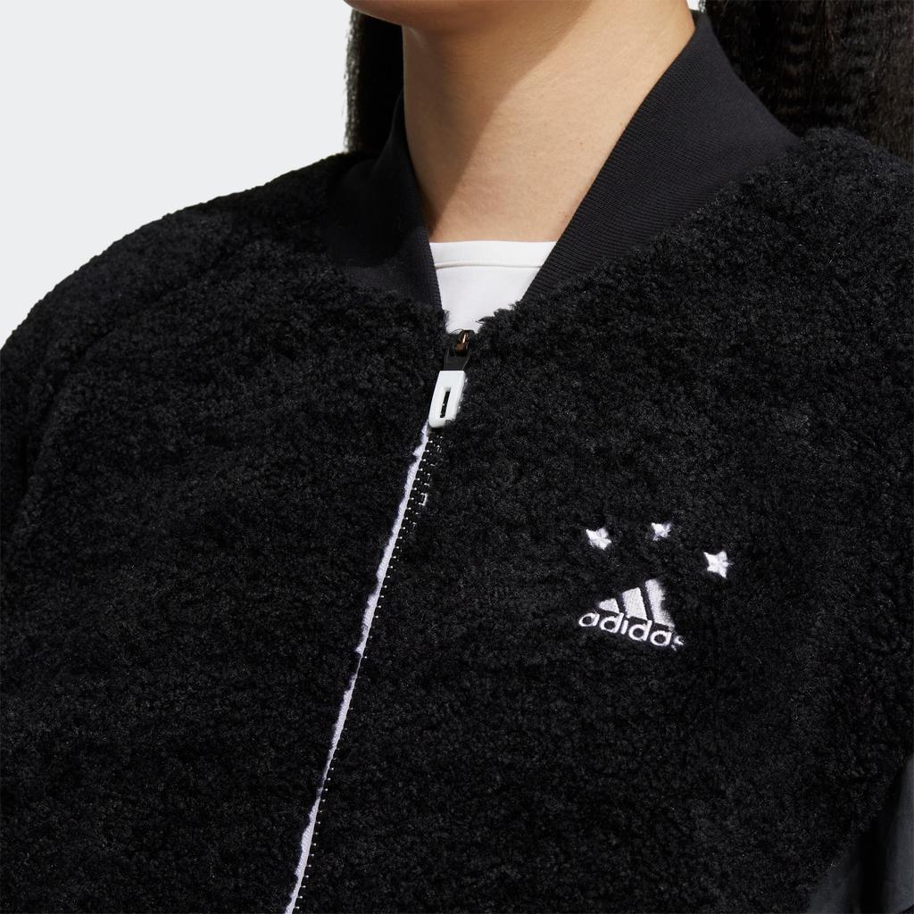 Adidas Focus Boa Embroidered Short Jacket With Zipper Women Jackets Black HY2812