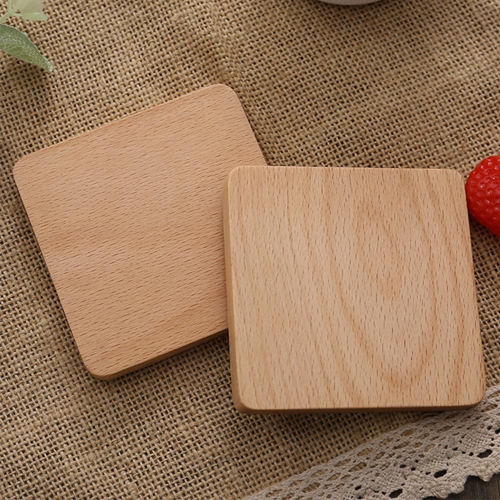 1Pcs Wood Placemats Coasters Tea Coffee Cup Pad Decor Durable Heat Resistant Square Round Drink Mat Bowl Teapot Holder 88cm