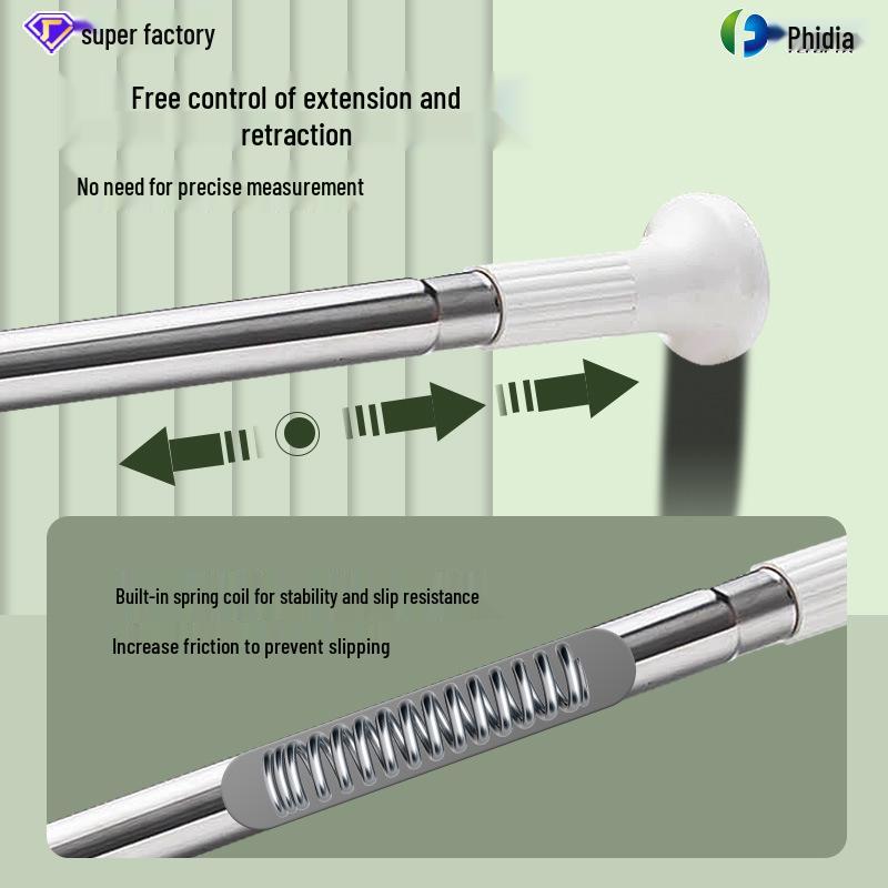 Adjustable No-Drill Universal Telescopic Shower Curtain Rod - Electroplated Enamel Finish