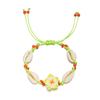 Bohemian Big Flower Sea Shell Charm Bracelets For Women Pink Blue Green Flower Soft Clay Pottery Beaded Bangles Handmade Jewelry