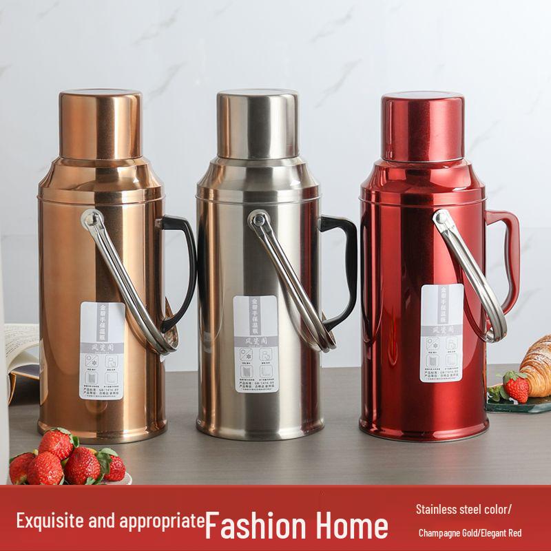 Stainless Steel Insulated Thermos with Glass Liner, Large Capacity for Home and Dorm Use