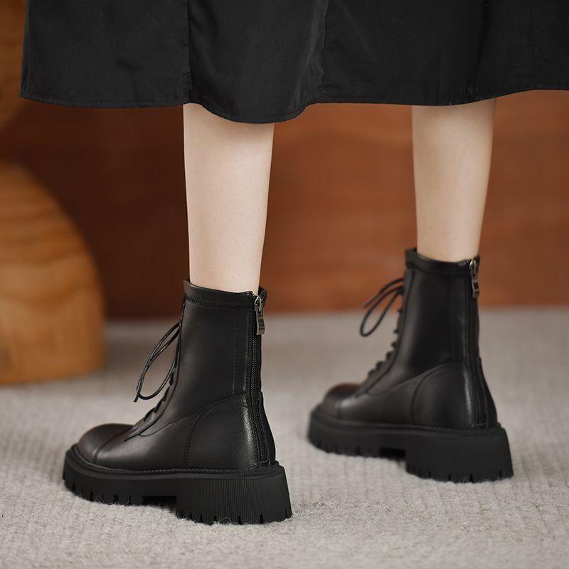 Martin Boots Damen neue Herbst- und Winter kleine dicksohlige Kurzstiefel innen höhenverstärkende Stiefel