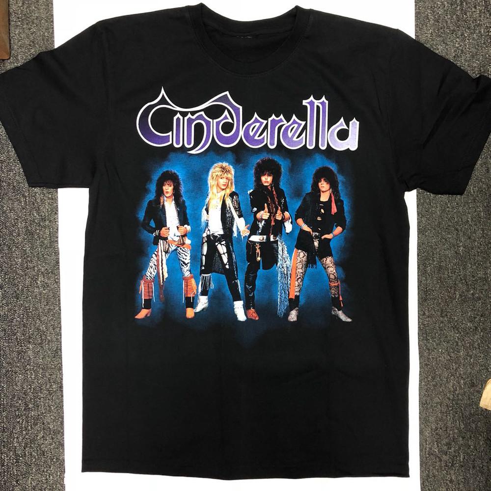

Vintage Cinderella Members band Cotton Short Sleeve Black Men T-shirt DI035 Unisex T-Shirt S