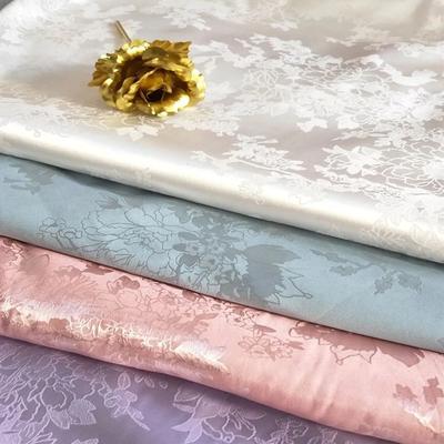 Tkanina Żakardowa Brokatowa z Peoniami 100X150cm Miękka Jedwabista Wzór Kwiatowy Damask Materiał do Szycia Podszewka Sukienki Qipao Projekt Kostiumu Hanfu