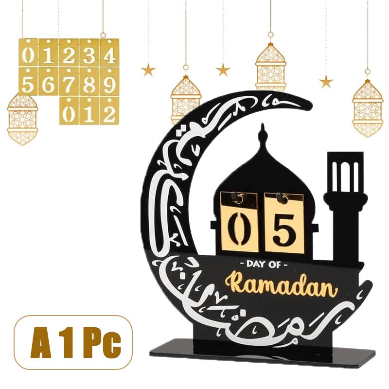 

Ramadan Eid Castle Themed Acrylic Countdown Calendar for Middle Eastern Islamic Celebration Home Decor Holiday Display As Shown
