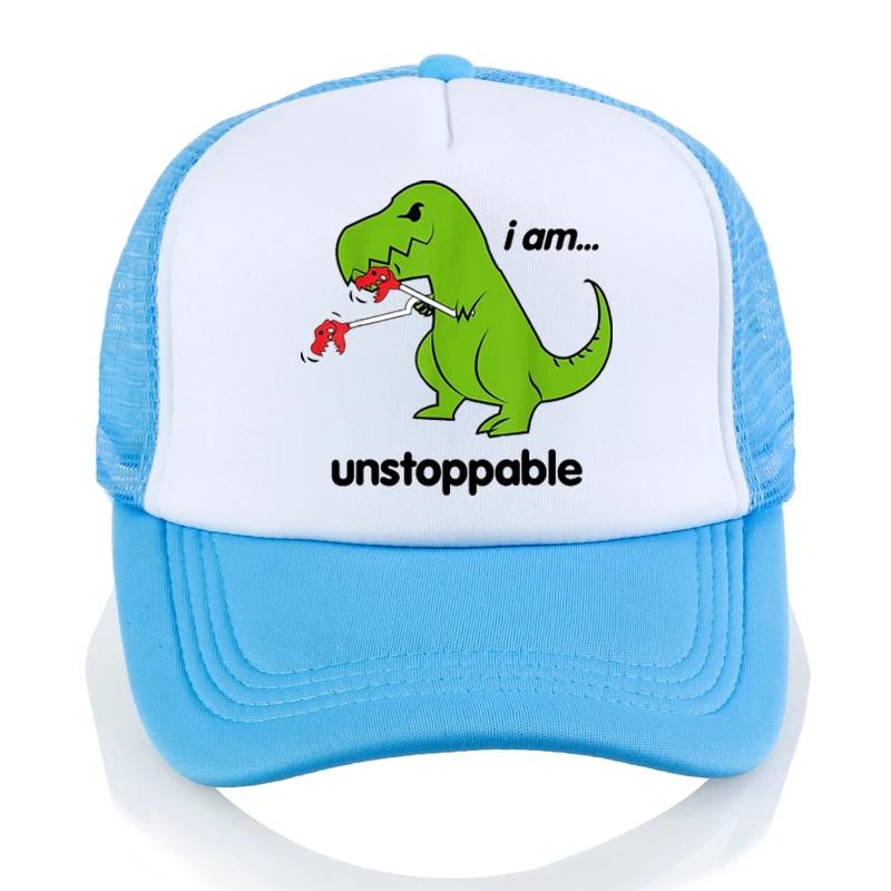 

I am unstoppable TRex Dino Cool Cute Humor Funny caps for Unisex Classic fashion dinosaur Baseball cap summer visor Mesh hat Adjustable