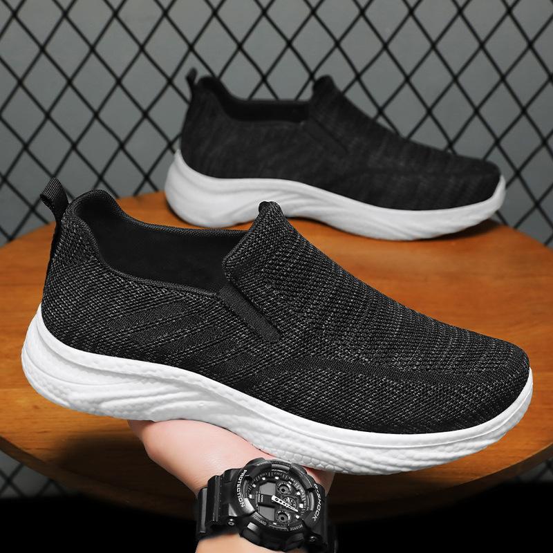 Men's Casual Sneakers Non-Slip Breathable Loafers Knit Mesh Walking Running Shoes for Men Lightweight Workout Tennis Sneaker Comfortable Jogging Shoes