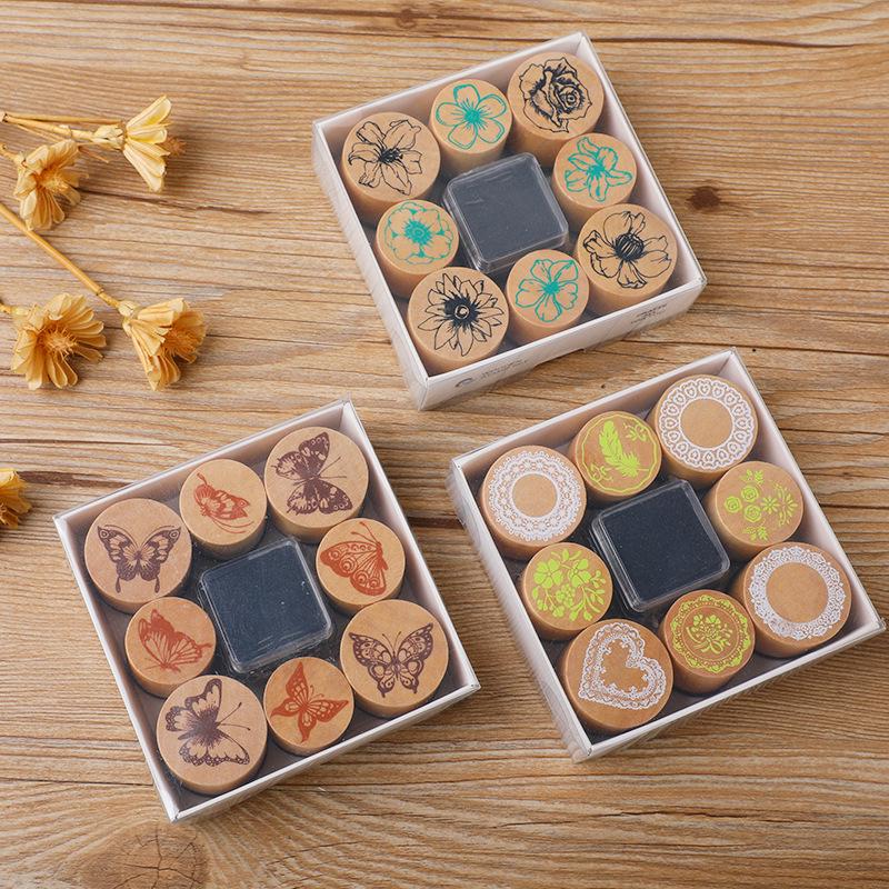 Exquisite Wooden Stamp: Creative Cylinder for DIY Butterfly Dance Diary & Album