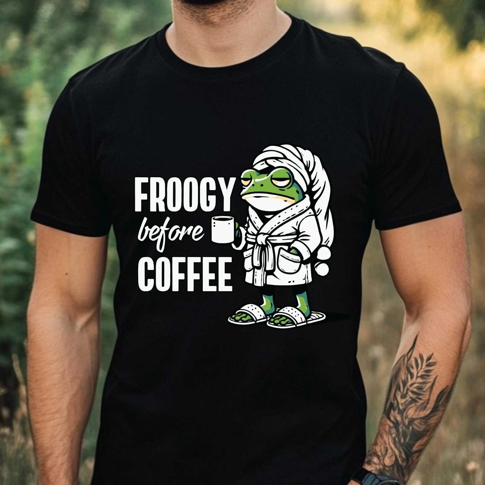 T-Shirt Herren Lustiger Frosch Motiv Baumwolle Größe XS bis 5XL M