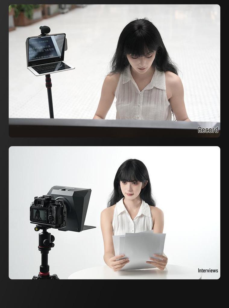 Ambitful Zhi Jie T1 Pro Foldable Teleprompter for Mobile Phones, Tablets, and Live Broadcasts