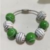 Basketball Themed Baseball Bag Charm Wooden Football Key Ring Hanging Bracelet Charm  Tote Decor